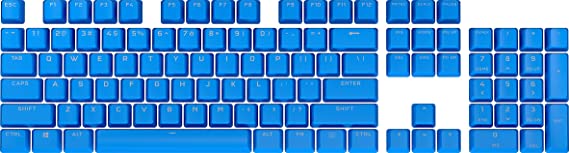 CORSAIR PBT Double-Shot PRO Keycap Mod Kit – Double-Shot PBT Keycaps – ELGATO Blue – Standard Bottom Row – Textured Surface – 1.5mm-Thick Walls – O-Ring Dampeners