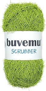 Scrubber Yarn for Crocheting Knitting Dishcloths Washcloths Crafty Items, 100 Gram (3.53 Ounces) 88 Yards (80 Meters) (Light Green)