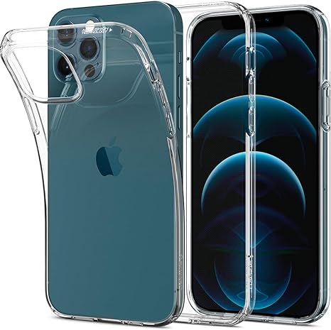 SPIGEN Liquid Crystal Case Designed for Apple iPhone 12/12 Pro (2020) [6.1-inch] Exact Fit Slim Soft Cover - Clear