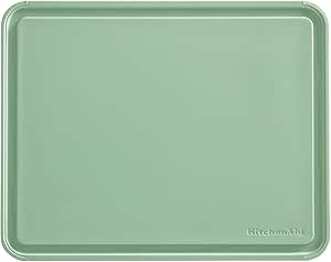 KitchenAid Classic Plastic Cutting Board with Perimeter Trench and Non Slip Edges, Dishwasher Safe, 11 inch x 14 inch, Green