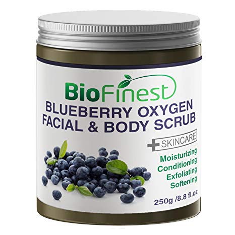 Biofinest Blueberry Oxygen Facial Scrub - with Aloe Vera, Amino Acids, Vitamin C, Essential Oils - Best Antioxidants For Anti-Aging (250g)