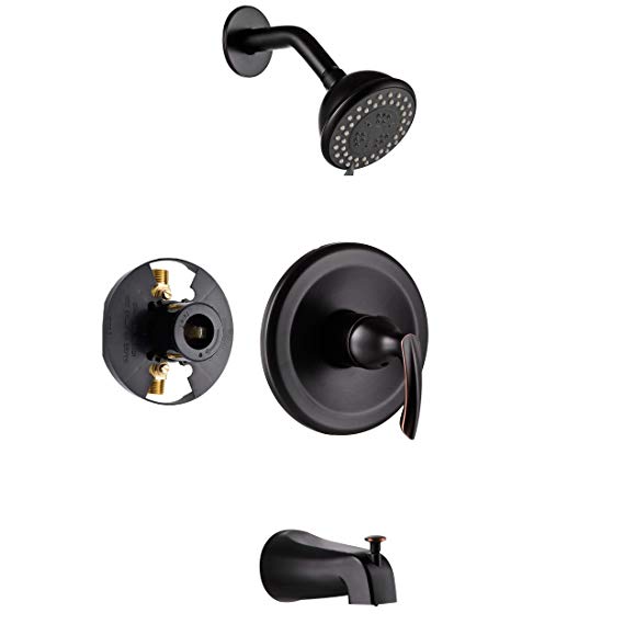 Gabrylly Shower Faucet, Single-Function Tub and Shower Trim Kit with 4-inch Shower Head, Oil Rubbed Bronze (Rough in Valve Included)