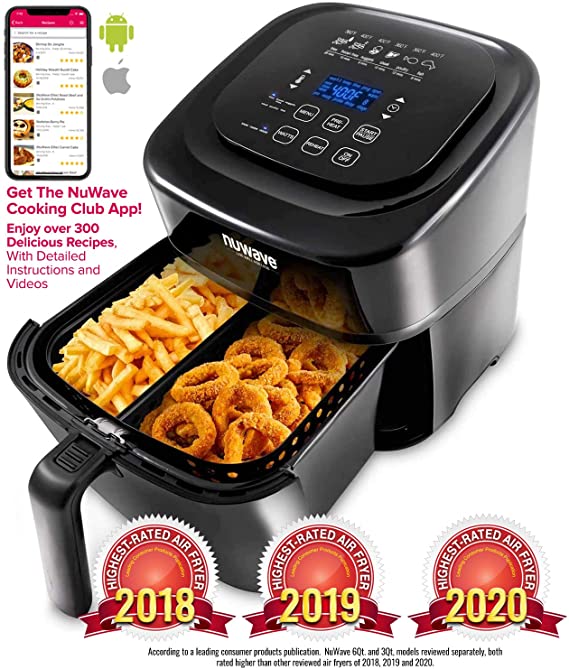 NuWave 37001 Air Fryer, 6 Quart Basket, Black