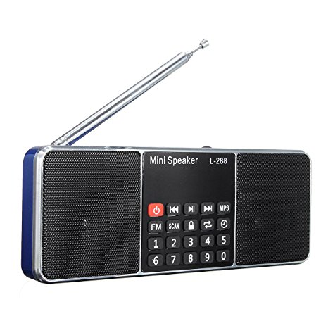 Radio Speaker,ELEGIANT Portable Multifunction Dual Channel Digital AM/FM Radio Media Speaker Wireless Speaker MP3 Music Player Support TF Card/USB Disk with LED Screen Display and Clock Function