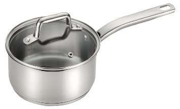 T-fal C71824 Precision Stainless Steel PTFE-PFOA-Cadmium Free Dishwasher Safe Oven Safe Saucepan Cookware 3-Quart Silver