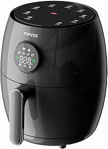 Small Compact Air Fryer, 2.1 Qt, 4-in-1 Small Mini Airfryer, Bake, Roast, Reheat, 98% Less Oil, Adjustable Temperature Control w/ 60min Timer, Nonstick & Dishwasher Safe Basket, BPA-Free, Dark Grey