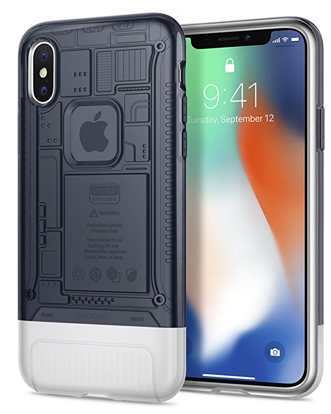 Spigen Classic C1 [10th Anniversary Limited Edition] iPhone X Case with Air Cushion Technology for Apple iPhone X (2017) - Graphite