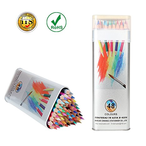 Colouring Pencils Kasimir Watercolour Pencils Set with Assorted Colours Perfect for Children Adult Artist Sketch book Adult Colouring Book（Pack of 48)