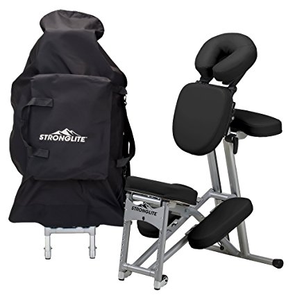 STRONGLITE Ergo Pro II Portable Massage Chair Package - Lightweight, Foldable Tattoo Spa Massage Chair with wheels (only 19lbs)