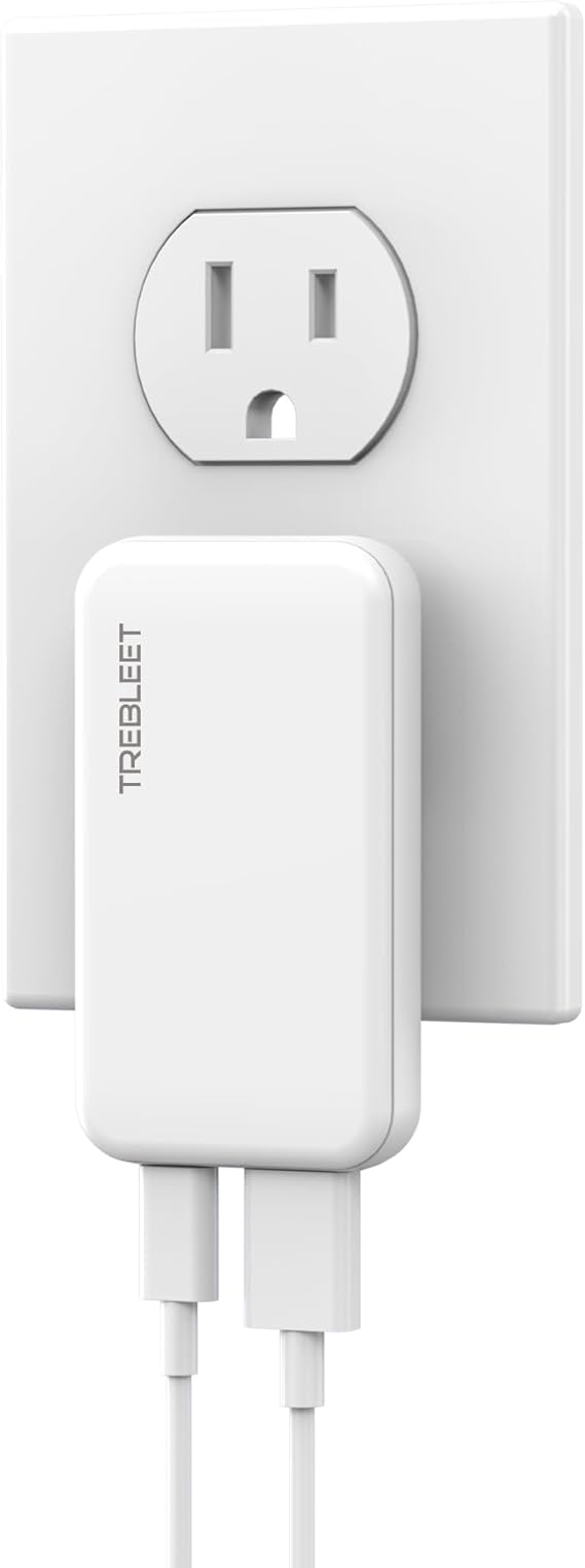 TREBLEET Ultra-Thin 20W USB-C PD Fast Portable Charger, 2-Port Wall Charger, Dual Port PD 3.0& QC 3.0 Compatible for iPhone 15 &15 Pro, 14&14Pro, 13/ 13Pro/ 12/12Pro/ Pixel 8& 8 Pro