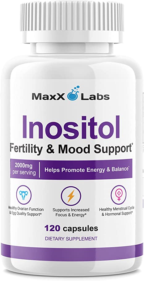 MaxX Labs Inositol Supplement, Simple and Strong Formula, Fertility Support and Hormone Balance for Women, 2000mg Inositol Capsules, 120 Pills