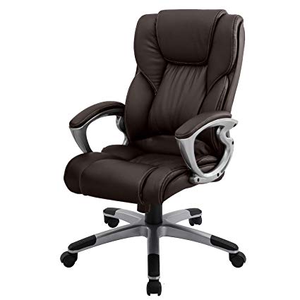 B2C2B High Back Home Office Chair Leather Computer Desk Chair Modern Ergonomic Adjustable Seat and Back Support with Comfortable Lumbar Support for Man Women