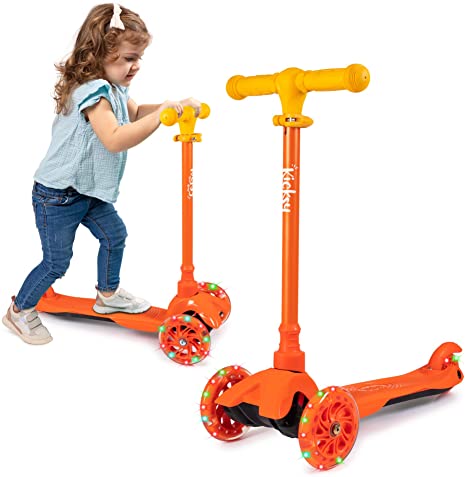 KicksyWheels Scooters for Kids - 3 Wheel Toddler Scooter for Boys & Girls - Toddlers and Kids Toys for 1 Year Old and Up - Three Heights & Light Up Wheels