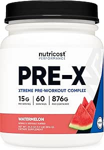 Nutricost Pre-Workout Xtreme, Watermelon, 60 Servings, Vegetarian, Non-GMO and Gluten Free (Pre-X)