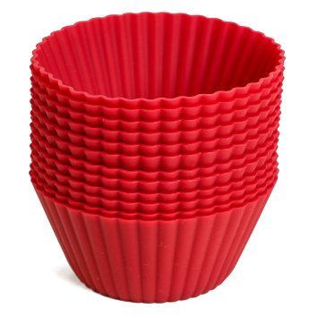 Silicone Baking Cup Liners - 12 Reuseable Non-Stick Baking Cups - Contains NO BPA