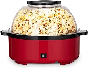 Kitchen Large Microwave Popcorn Maker, Hot-oil Popcorn Popper Maker with Nonstick Plate & Stirring Rod, Large Lid for Serving Bowl and Two Measuring Spoons, 16-Cup for Home Christmas Party Kids