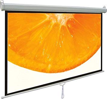 VIVO 80" Projector Screen, 80 inch Diagonal 16:9 Projection HD Manual Pull Down Matte White Home Theater VIVO (PS-M-080)