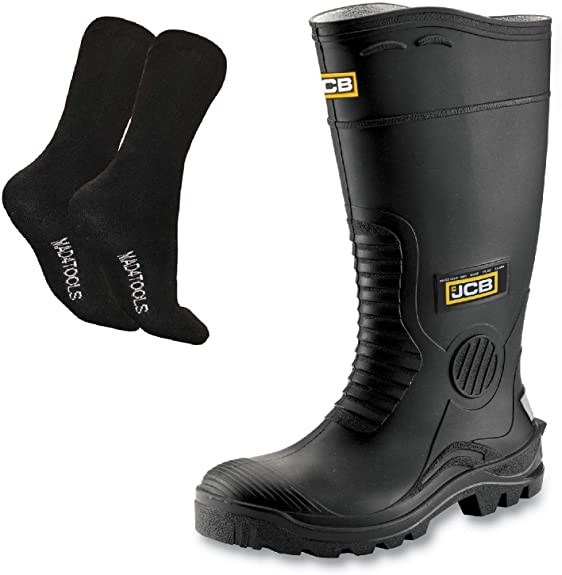 JCB Hydromaster Safety Wellington Boots and Boot Socks