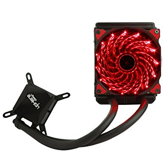 upHere Technology All-In-One High Performance Liquid CPU Cooler with Adjustable 120mm PWM Fan,Red LED