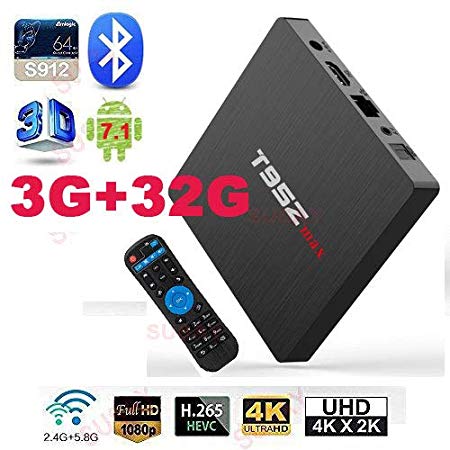 Android TV Box T95Z MAX 3G 32G Android 7.1 Player 3GB RAM 32GB ROM Amlogic S912 Octa Core Media Box Dual Band WiFi 2.4/5Ghz 1000M LAN Bluetooth 4.0
