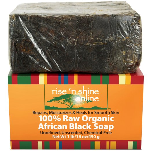 Rise 'N Shine Raw Organic African Black Soap, 16 oz.