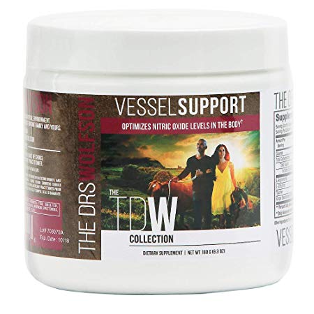 Vessel Support – Nitric Oxide (NO) Supplement by The Drs Wolfson (180 g); L Arginine, L Citrulline, and Taurine Amino Acids with Grape Seed Extract; Promotes Cardiovascular Health, Energy and Stamina