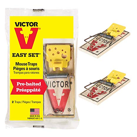 Victor Easy Set Mouse Trap - Easy Reusable Mouse Control - Pack of 2 Snap Traps #M035