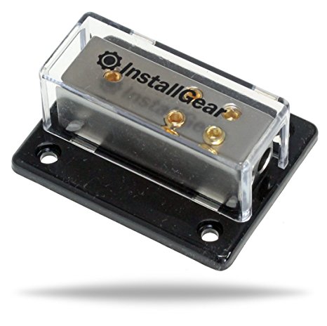 InstallGear 4/8/10 AWG Gauge Power Distribution Block 4 Gauge In to (4) 8/10 Gauge Out