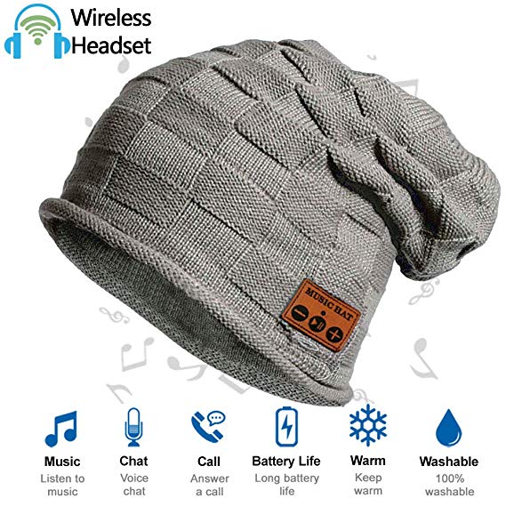 HighTechLife Upgraded Wireless Bluetooth Beanie Hat Headphones V4.2 Unique Christmas Tech Gifts for Men/Dad/Women/Mom/Teen Boys/Girls Stocking Stuffer w/Built-in HD Stereo Speakers & Microphone