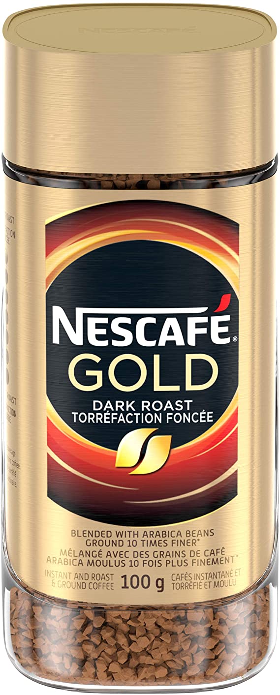 NESCAFÉ Gold Dark Roast Instant and Roast & Ground Coffee, 100 g Jar