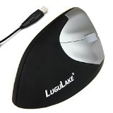 LuguLake Vertical Ergonomic Mouse Optical Mice Wired Right Hand Stress Relieving Black