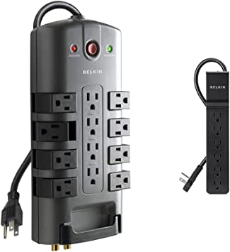 Belkin Surge Protector w/ 8 Rotating & 4 Standard Outlets & Surge Protector