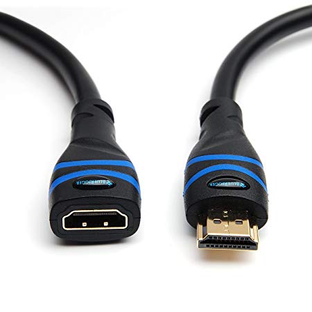 BlueRigger 4K HDMI Extension Cable (Male to Female Extender, Black) (1.5FT, Black)