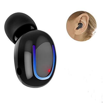 e-TKT Mini Bluetooth Earbud, Single Wireless Earbud, Hands Free Bluetooth Headset Invisible Sport Headphone with Mic, Bluetooth Earpiece Earphone for iPhone Samsung Android (1 Pcs)(Black)