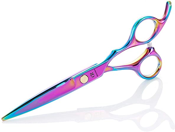Professional Hair Cutting Shears,6 Inch Barber hair Cutting Scissors Sharp Blades Hairdresser Haircut For Women/Men/kids 420c Stainless Steel Rainbow Color