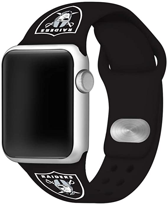 Game Time Las Vegas Raiders Silicone Sport Watch Band Compatible with Apple Watch