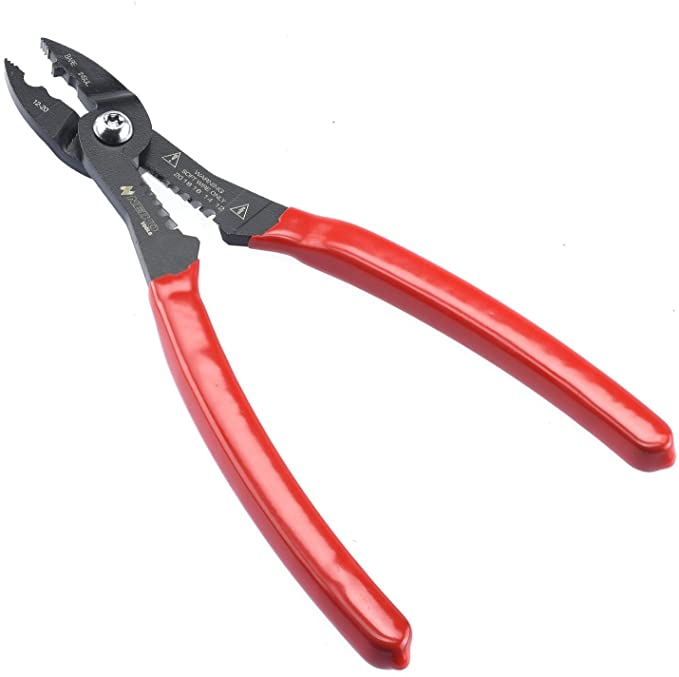 NEIKO 02037A Compact Wire Stripper | 4-in-1 Multi Purpose Electricians Plier | Wire Crimper, Cutter and Gripper | 12-20 AWG Wire Service Tool | Crimps Insulated & Non-Insulated | Electrical Stripping