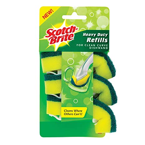 Scotch-Brite Clean Curve Heavy Duty Dishwand Refill, 3-Refills