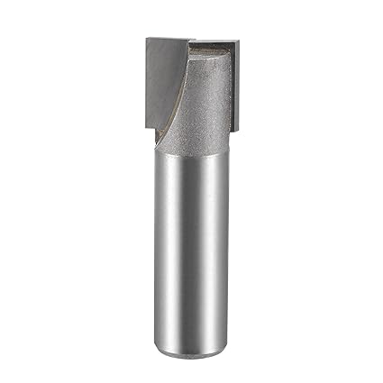 uxcell 5/8" Dia 1/2" Shank Bottom Cleaning Router Bit, 2 Flutes Carbide Tipped Cutter Uncoated for Woodworking Silver Tone