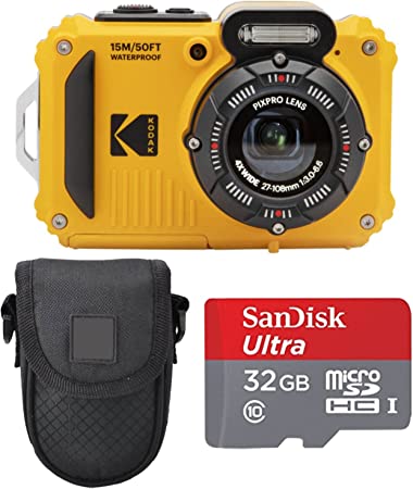 Kodak PIXPRO WPZ2 Rugged Waterproof Digital Camera   Black Point & Shoot Case   SanDisk Ultra 32GB microSDHC UHS-I Card with Adapter