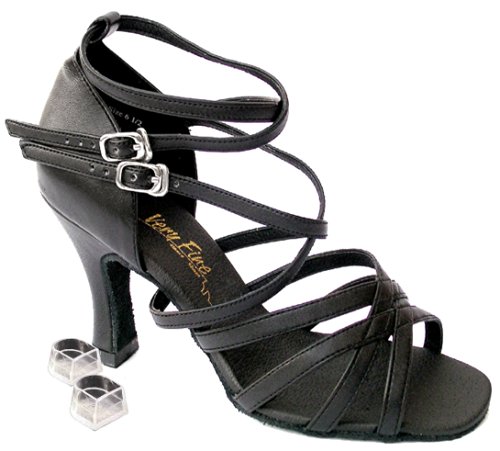 Very Fine Women's Salsa Ballroom Tango Dance Shoes 5008 Bundle with Dance Shoe Heel Protectors 3" Heel