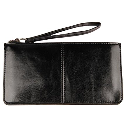 Women's Wristlet Clutches Leather Wallet Purse Cards Holder-Bonaweite