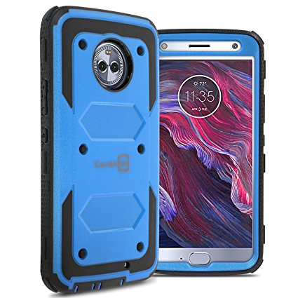 Moto X4 Case, CoverON Tank Series Heavy Duty Full Body Protective Phone Cover for Motorola Moto X4 (2017) - Blue