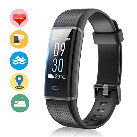 Fitness Band, MUZILI Activity Tracker with Heart Rate Monitor, IP68 Waterproof Smart Watch Bracelet Color Screen Sleep Monitor Fitness Tracker for Android or iOS Smartphones, Perfect for Gift
