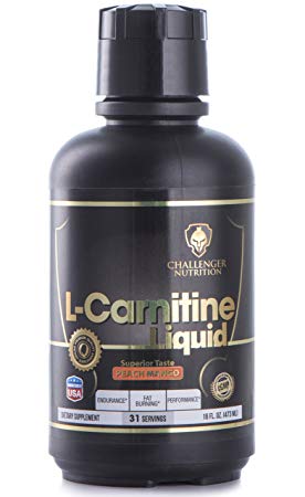 CHALLENGER NUTRITION - L-Carnitine Liquid. Peach Mango, 16 Oz. Best Tasting, Boosts Performance, Supports Metabolism, Facilitates Recovery