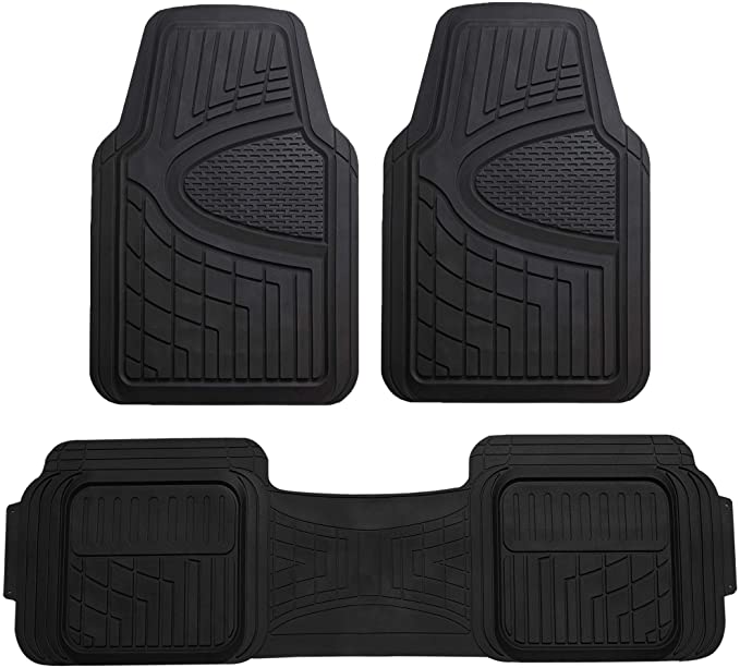 FH Group Black F11511BLACK Heavy Duty Tall Channel Floor Mats All-Weather Accessories for Trucks, Cars, and Automotive Purposes Trim-to-Fit