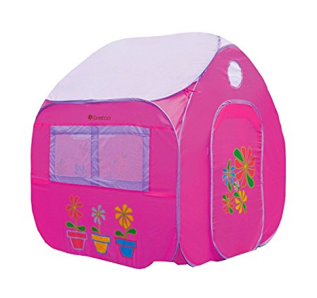 GreEco Kids Pop Up Tent, Play House Tent, 4 X 3.45 X 3.45 Feet, Pink