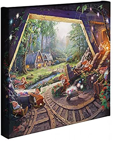 Thomas Kinkade - Gallery Wrapped Canvas , Snow White and the Seven Dwarfs , 14" x 14" , 67811