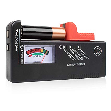 Battery Tester Checker - Battery Tester Monitor for AAA, AA, C, D, 9V and Small Batteries, Battery Life Level Testers w/Voltage Power Meter