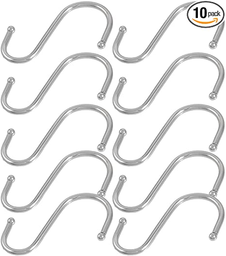 uxcell a12080800ux0442 Hanging Hooks Hanger (Pack of 10), Silver